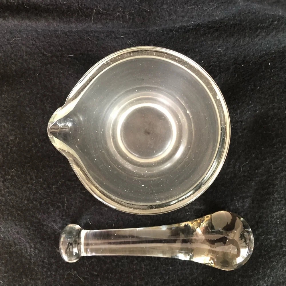 Vintage Glass Mortar and Pestle - 4 oz